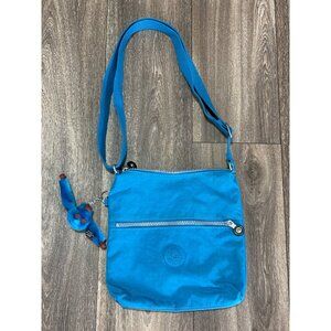 KIPLING NYLON CROSSBODY ADJUSTABLE BLUE BAG MONKEY KEYCHAIN ZIPPER